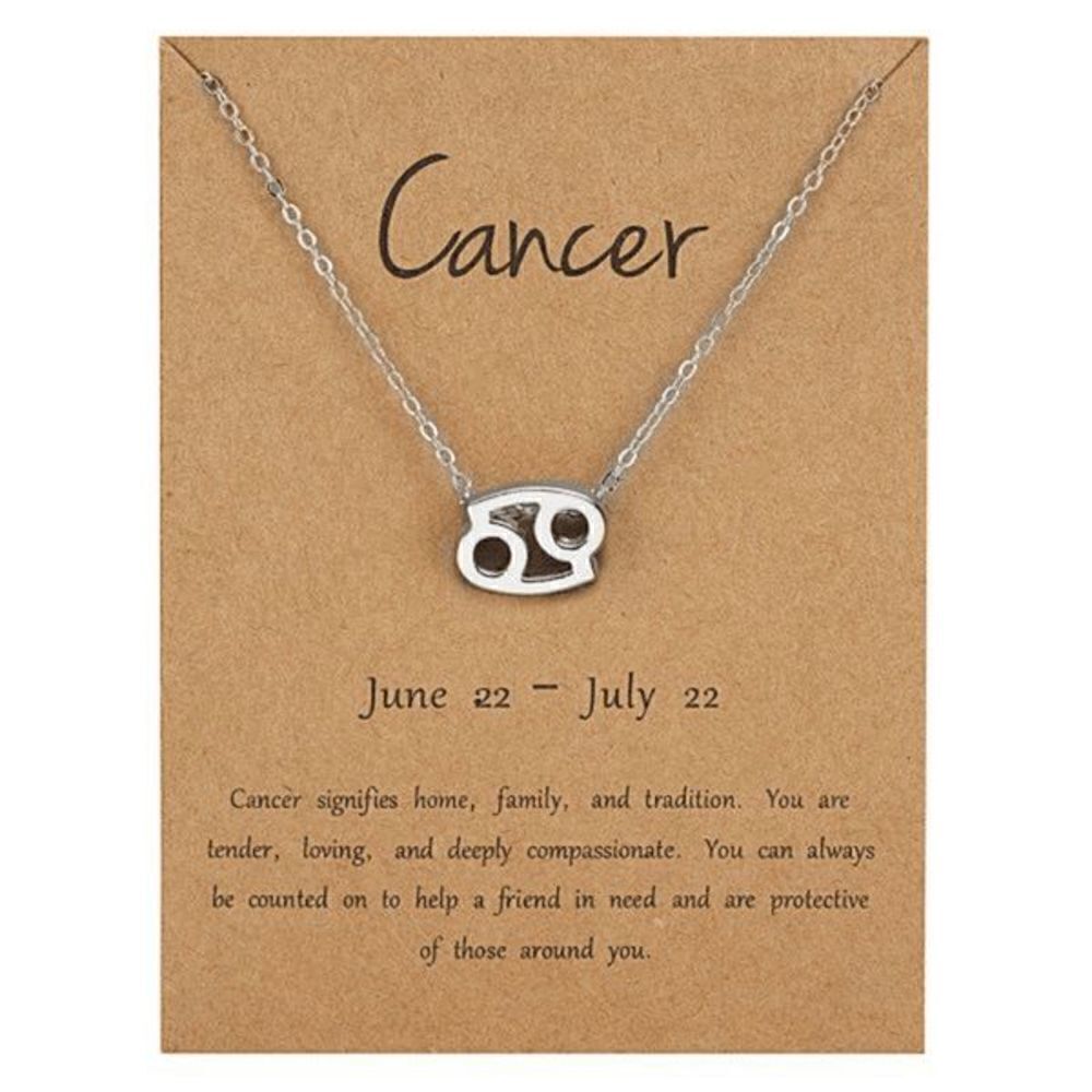 Silver Stylish Constellation Symbol Necklace - Cancer